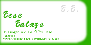 bese balazs business card